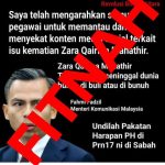 Fahmi nafi arah kandungan kes Zara Qairina disekat